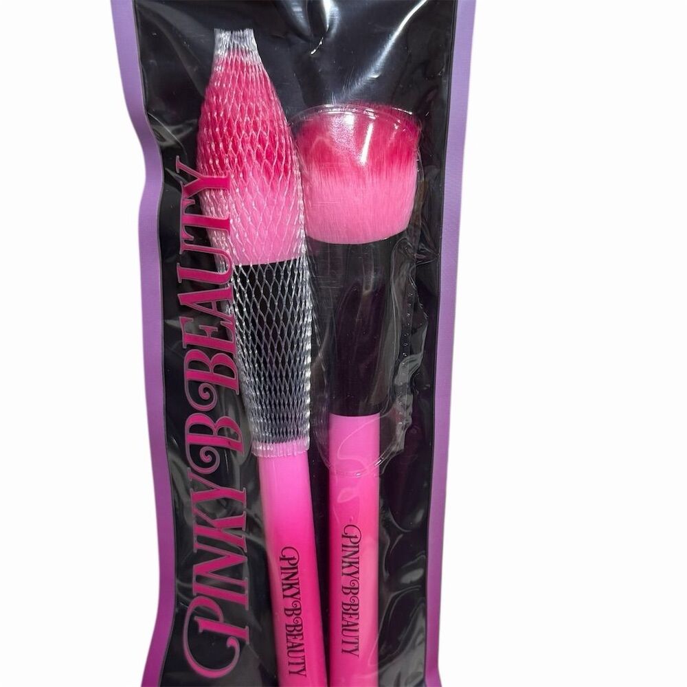 Pinky B Beauty Pretty in Pink Powder Brush Set - Easy to Clean